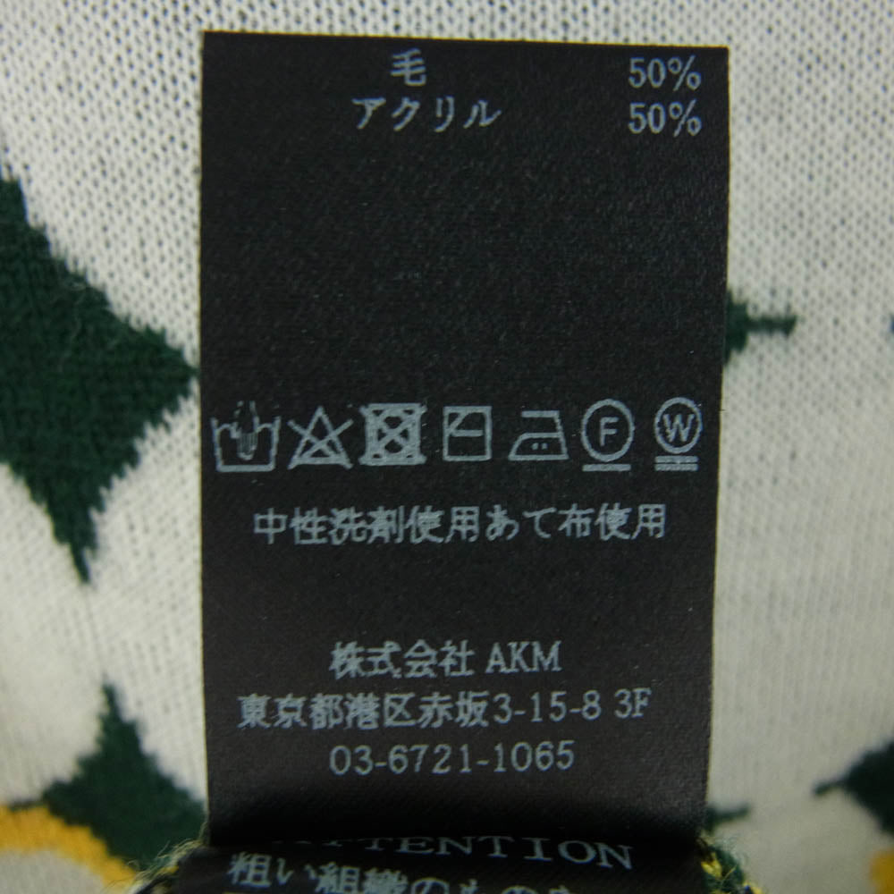 1piu1uguale3 ウノピュウノウグァーレトレ GRK067 WOA017 GOLF ゴルフ PANZETTA GIROLAMO G.CREWKNIT GOLF BALL コラボ 総柄 クルーネック ニット マルチカラー系 3【中古】