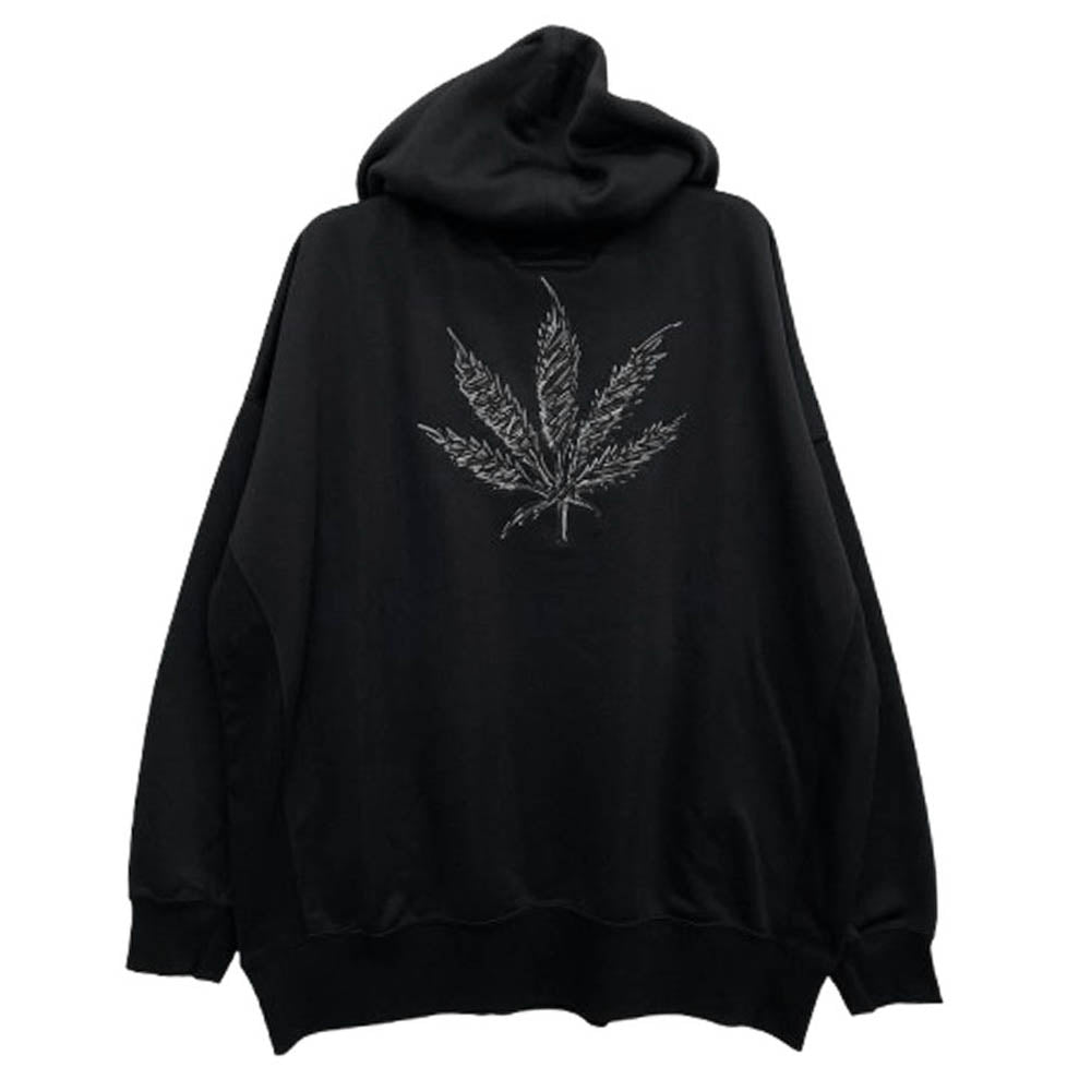 1piu1uguale3 ウノピュウノウグァーレトレ MRB566 CTP094 lucien pellat-finet BACK LEAF PULLOVER PARKA ルシアンペラフィネ バックリーフ プルオーバ― パーカー ブラック系 4【中古】