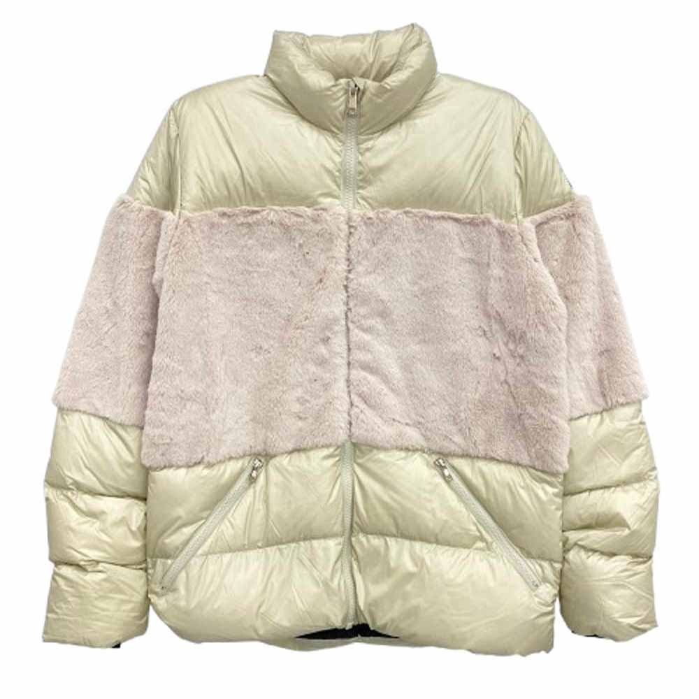 AKM エイケイエム × SNOWMAN スノーマン BOND SILVERGREY CREAM フェイクファー 切替 ダウンジャケット SILVER GRAY XL【中古】