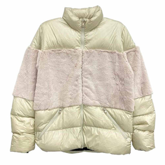 AKM エイケイエム × SNOWMAN スノーマン BOND SILVERGREY CREAM フェイクファー 切替 ダウンジャケット SILVER GRAY XL【中古】