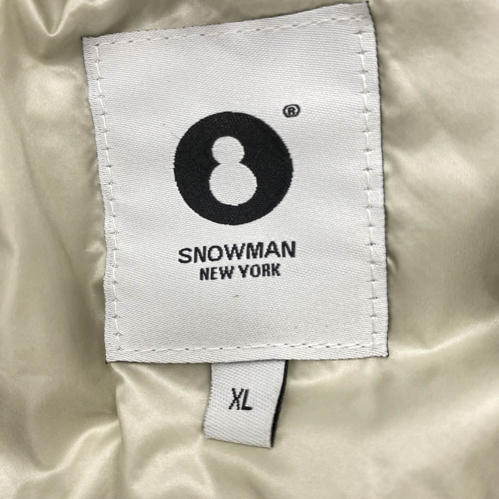 AKM エイケイエム × SNOWMAN スノーマン BOND SILVERGREY CREAM フェイクファー 切替 ダウンジャケット SILVER GRAY XL【中古】