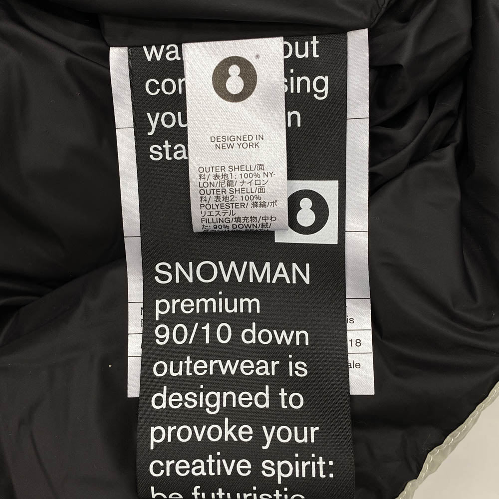 AKM エイケイエム × SNOWMAN スノーマン BOND SILVERGREY CREAM フェイクファー 切替 ダウンジャケット SILVER GRAY XL【中古】