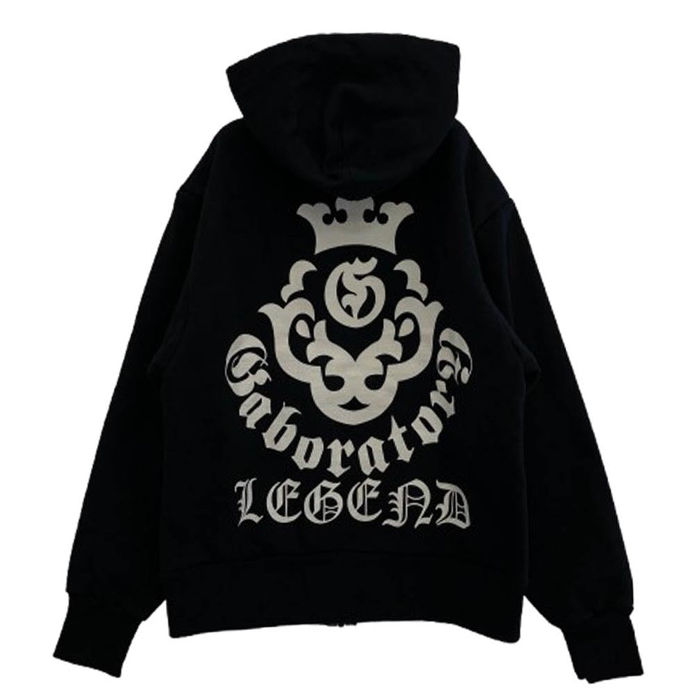 GABOR ガボール RN91210 Gaboratory ガボラトリー USA製 裏サーマル アトリエマーク Gクラウン ジップアップ パーカー ブラック系 S【中古】