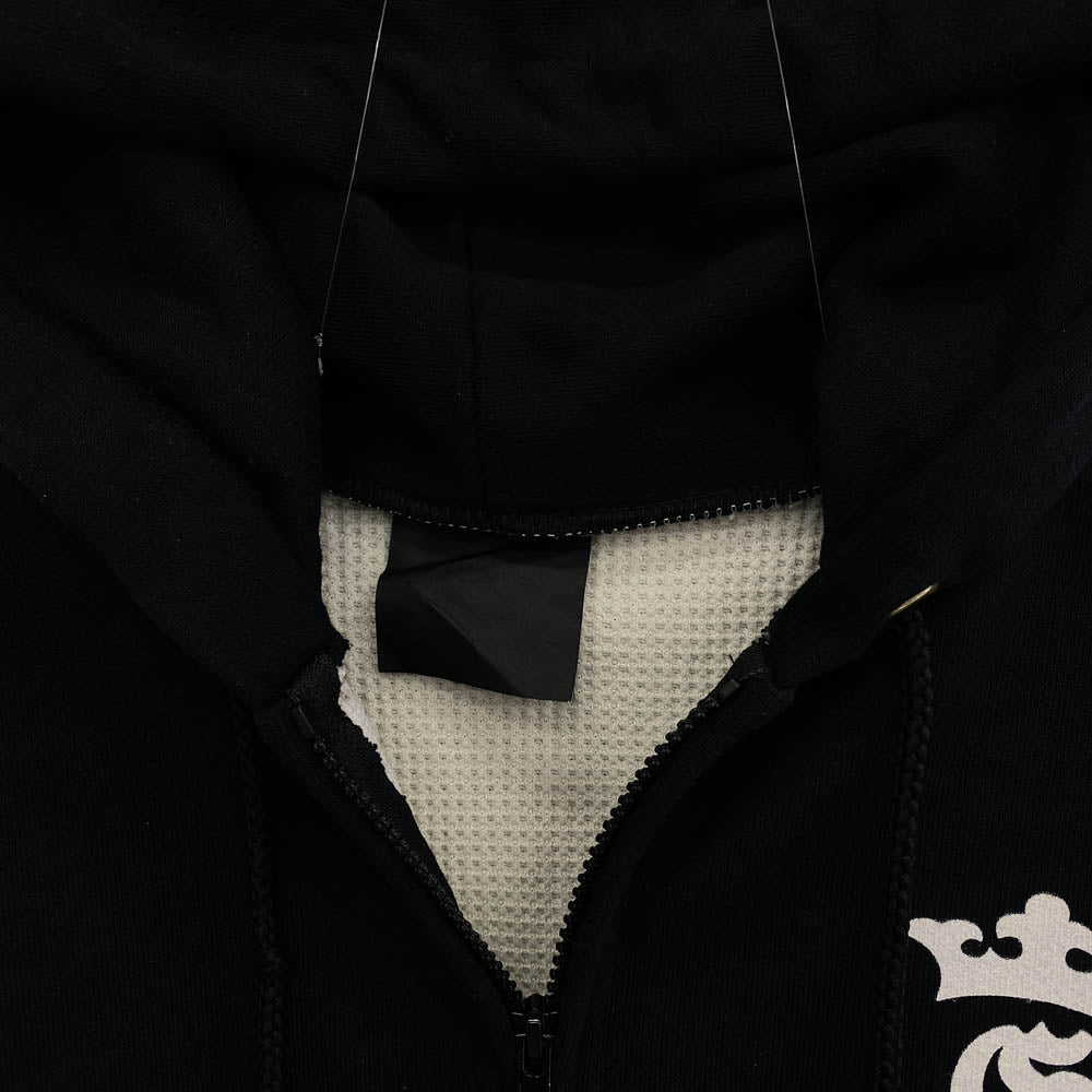 GABOR ガボール RN91210 Gaboratory ガボラトリー USA製 裏サーマル アトリエマーク Gクラウン ジップアップ パーカー ブラック系 S【中古】