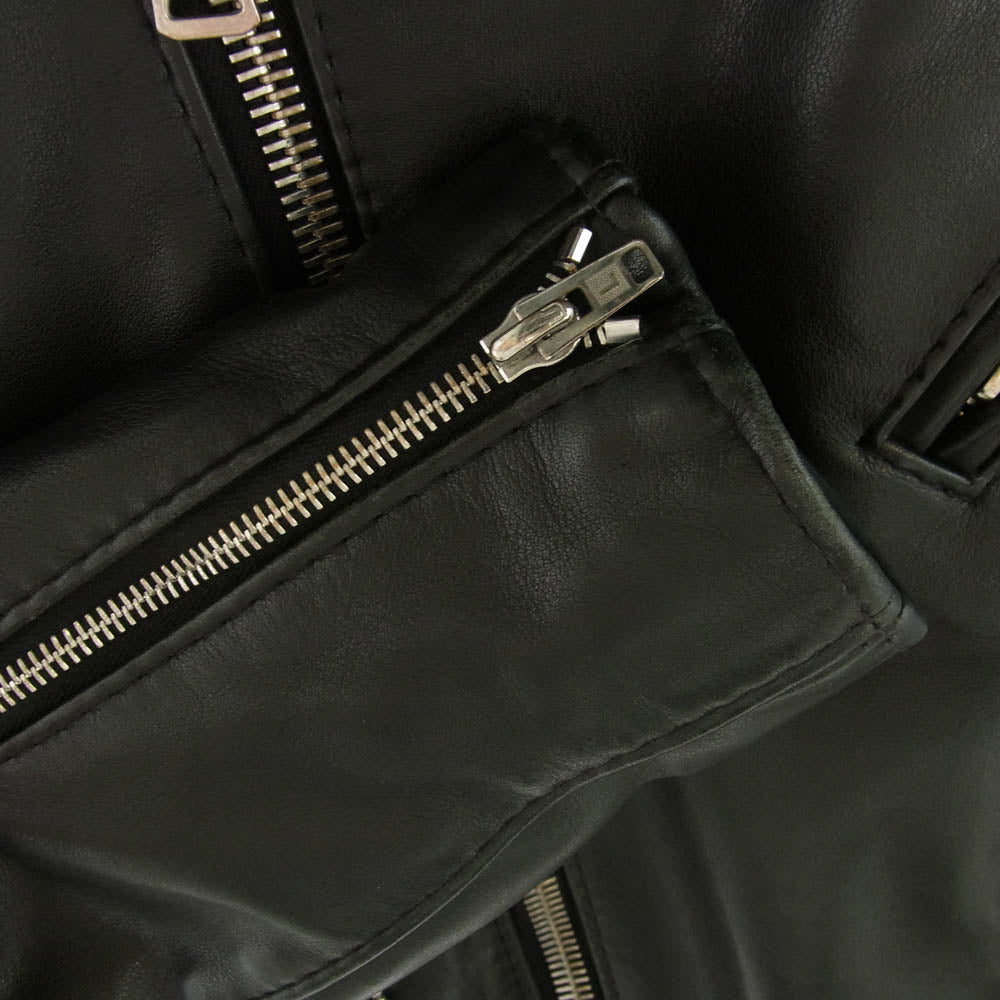 Lewis Leathers ルイスレザー 441T TIGHT FIT CYCLONE サイクロン タイトフィット 裏地赤キルティング レザー ダブルライダース ジャケット ブラック系 38【中古】