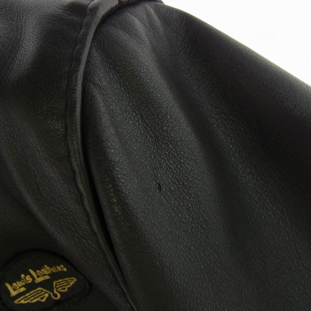 Lewis Leathers ルイスレザー 441T TIGHT FIT CYCLONE サイクロン タイトフィット 裏地赤キルティング レザー ダブルライダース ジャケット ブラック系 38【中古】