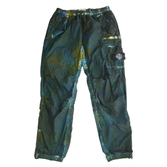 Supreme シュプリーム 20AW 7325301S3 × STONE ISLAND ストーンアイランド Painted Camo Nylon Cargo Pant ペイントデザイン カーゴパンツ カーキ系 ブルー系 S【中古】