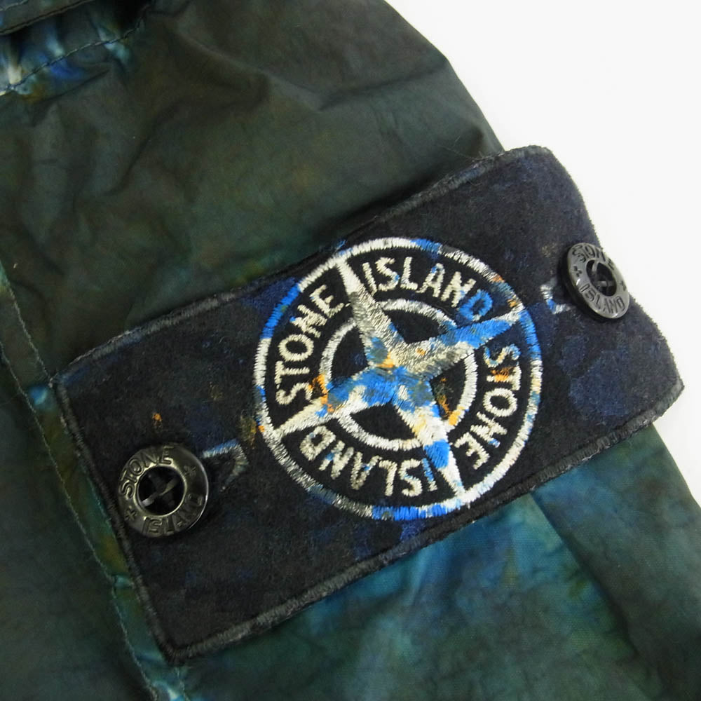 Supreme シュプリーム 20AW 7325301S3 × STONE ISLAND ストーンアイランド Painted Camo Nylon Cargo Pant ペイントデザイン カーゴパンツ カーキ系 ブルー系 S【中古】