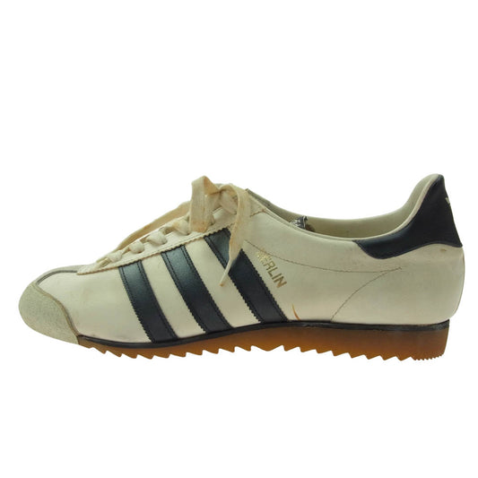 adidas アディダス 【観賞用】BERLIN 90s ヴィンテージ 日本製 ベルリン ローカット ブラック系 オフホワイト系 25.5cm【中古】