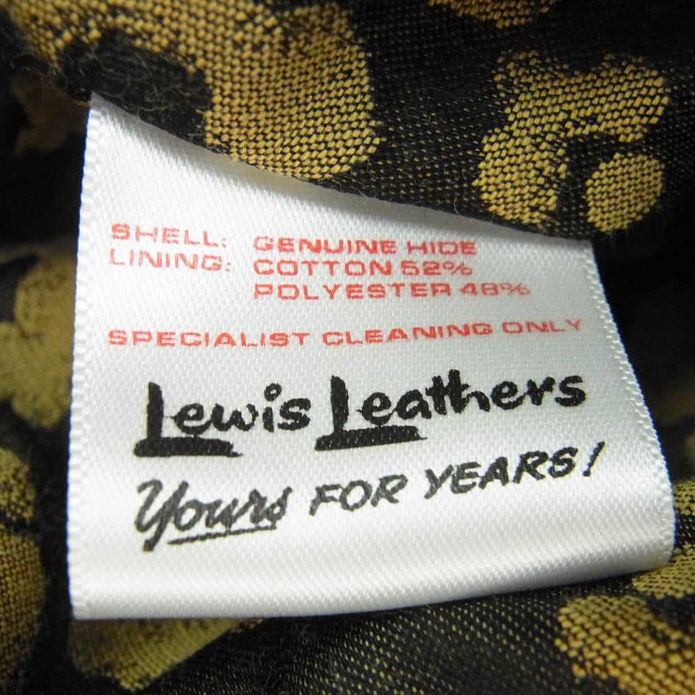 Lewis Leathers ルイスレザー LLUK1131 IGGY POP’S JACKET イギー ポップ ジャケット レオパード ハラコ シングル ライダース レザー ジャケット ブラック系 ブラウン系 40【中古】