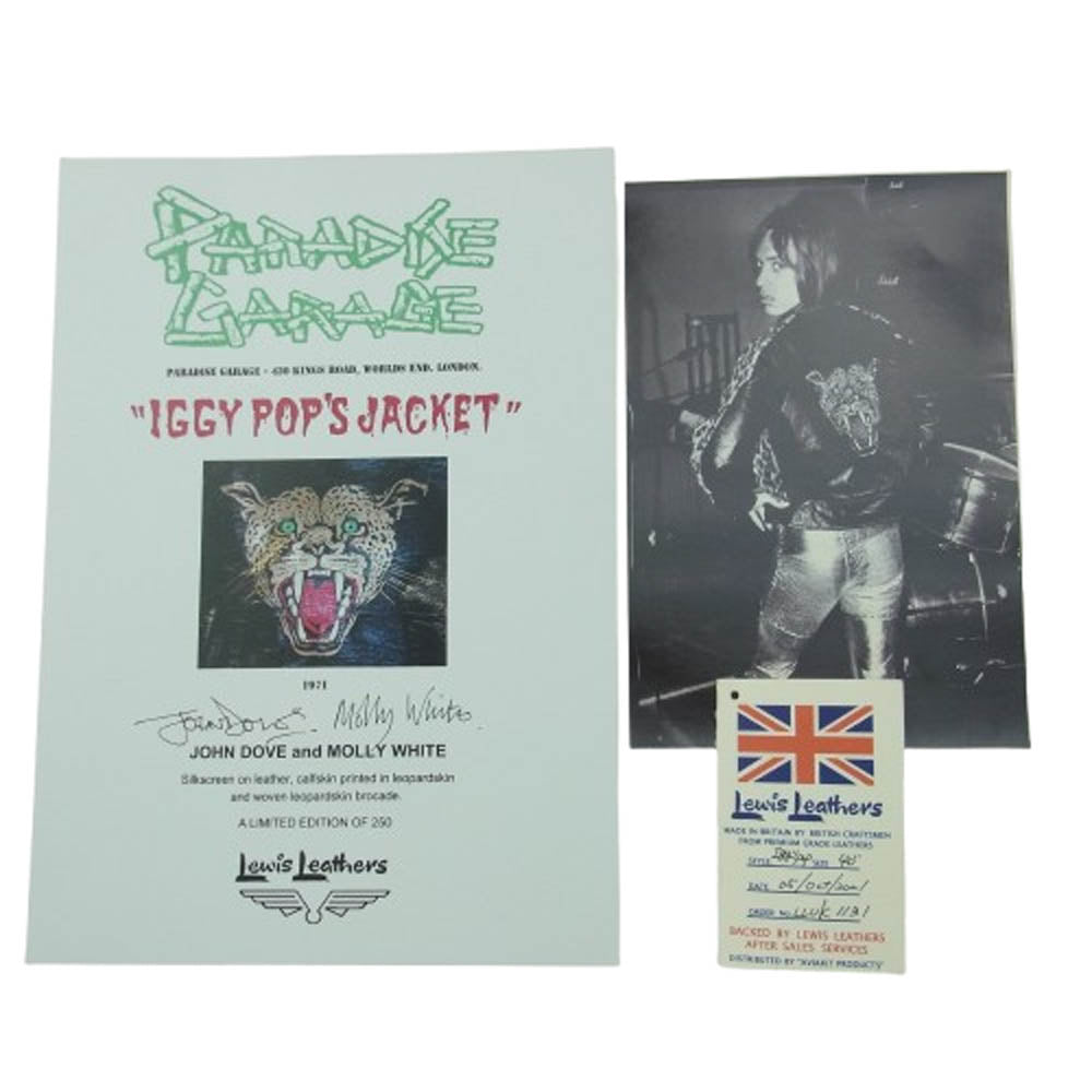 Lewis Leathers ルイスレザー LLUK1131 IGGY POP’S JACKET イギー ポップ ジャケット レオパード ハラコ シングル ライダース レザー ジャケット ブラック系 ブラウン系 40【中古】