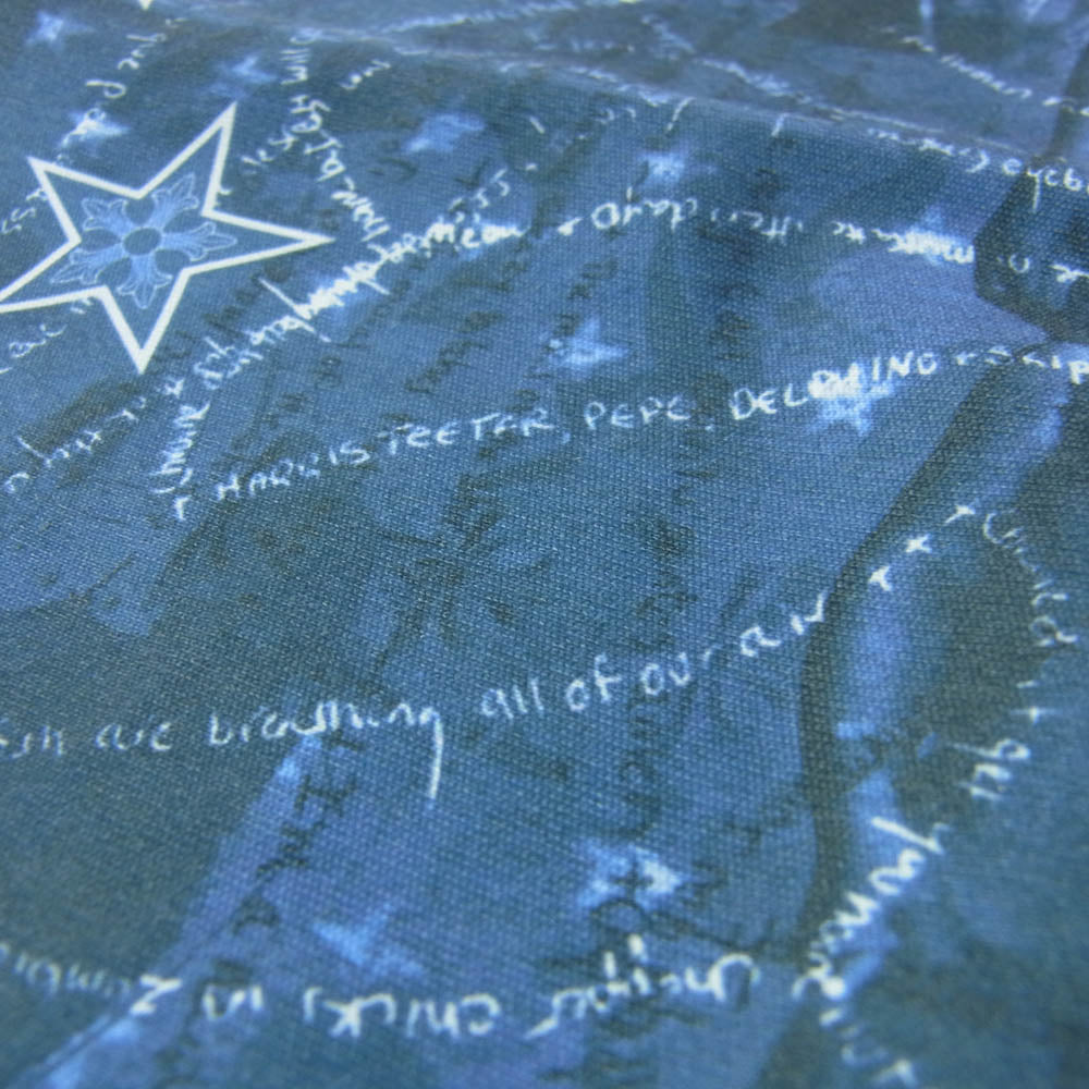 CHROME HEARTS クロムハーツ（原本無） スター クロス メッセージ 総柄 アイウェアクロス 眼鏡拭き ネイビー系【中古】