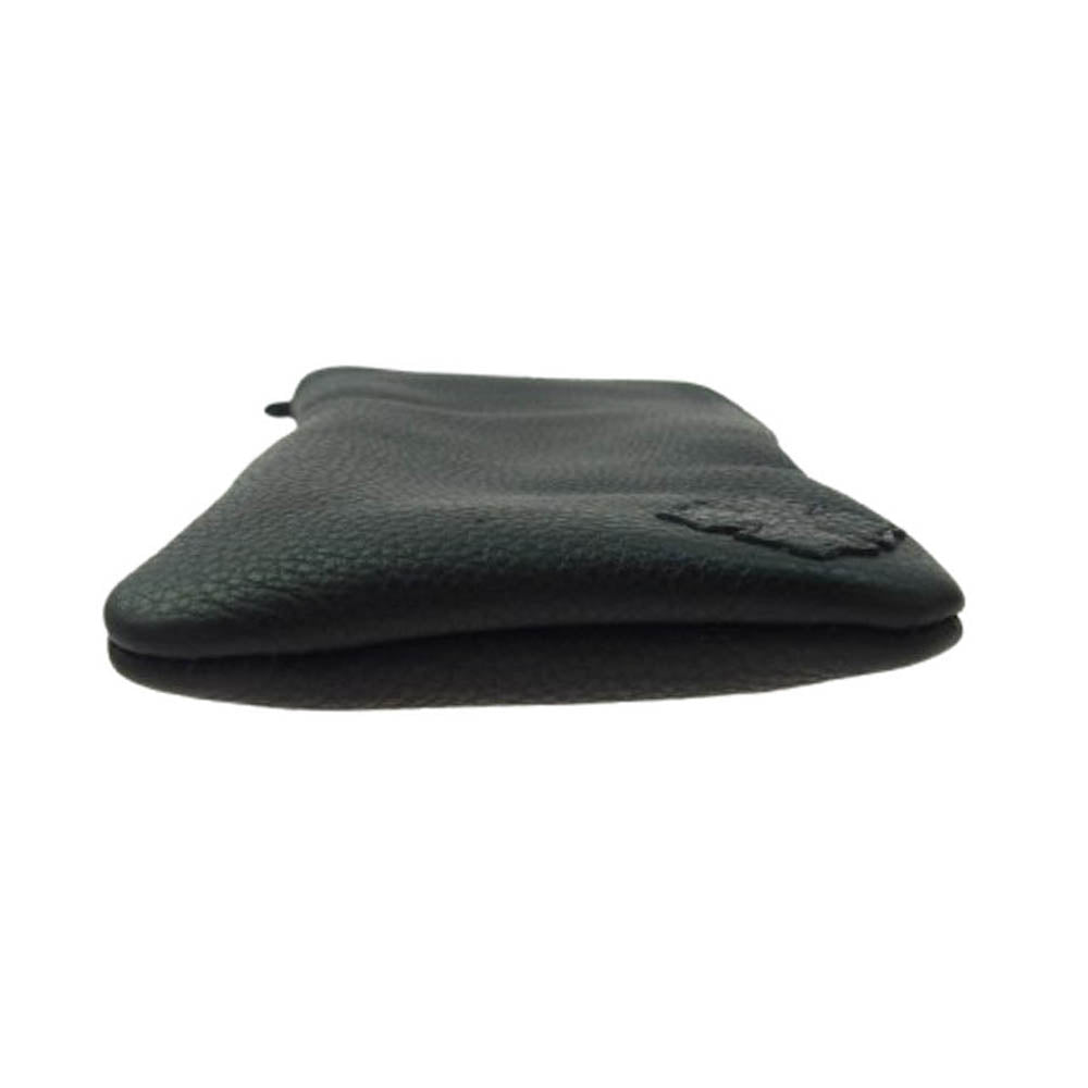 CHROME HEARTS クロムハーツ（原本無） ダガージップ クロスパッチ レザー アイウェアケース メガネケース 眼鏡入れ ブラック系【中古】