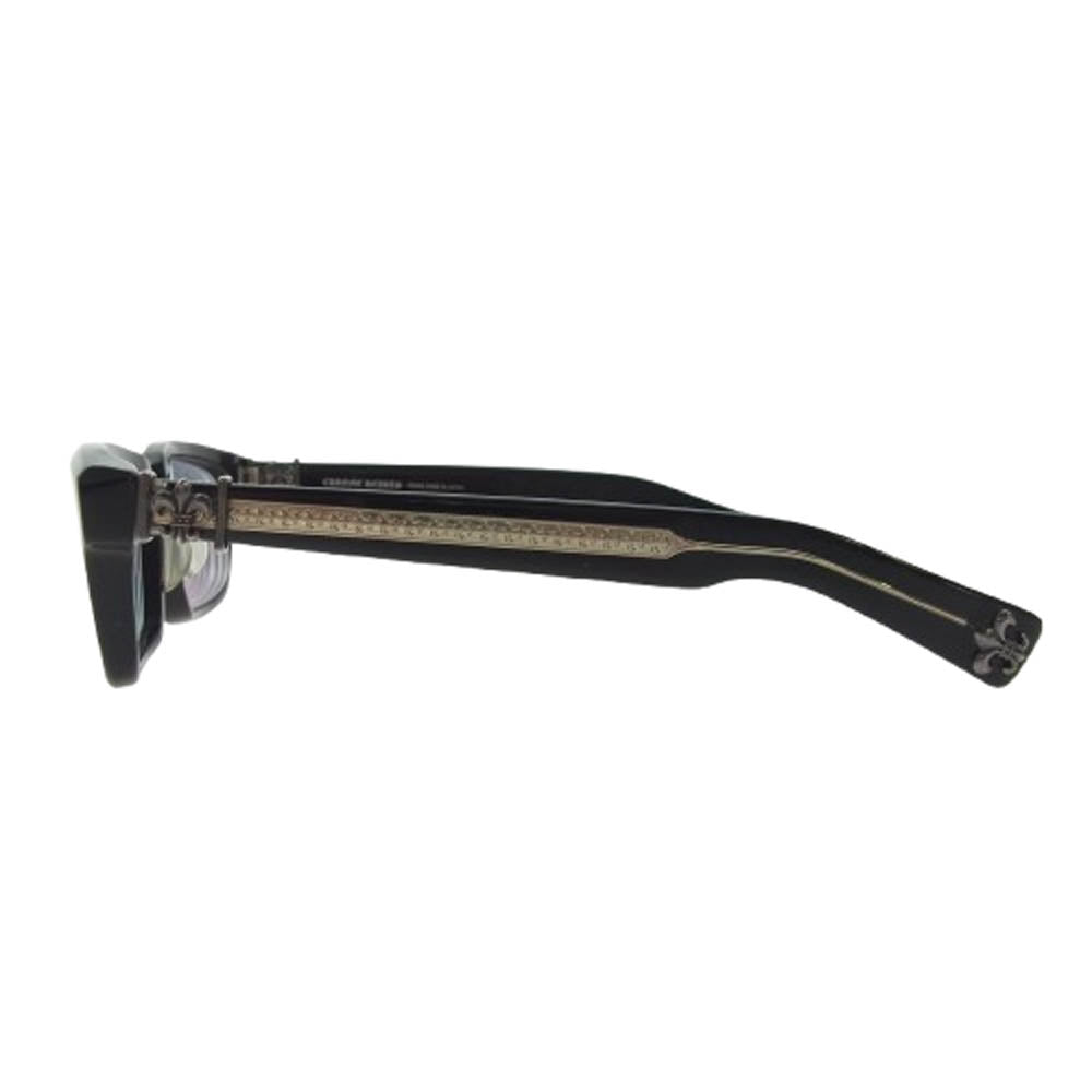 CHROME HEARTS クロムハーツ（原本無） 純正レザーアイウェアケース付属 SPLAT-A 55□17-143 BSフレアテンプル 度入り アイウェア 眼鏡 ブラック系 55□17-143【中古】