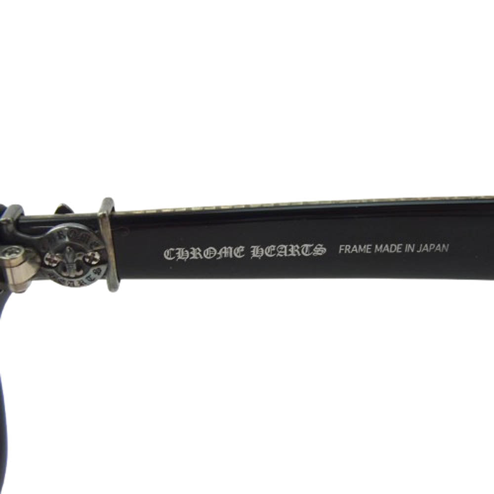 CHROME HEARTS クロムハーツ（原本無） 純正レザーアイウェアケース付属 SPLAT-A 55□17-143 BSフレアテンプル 度入り アイウェア 眼鏡 ブラック系 55□17-143【中古】