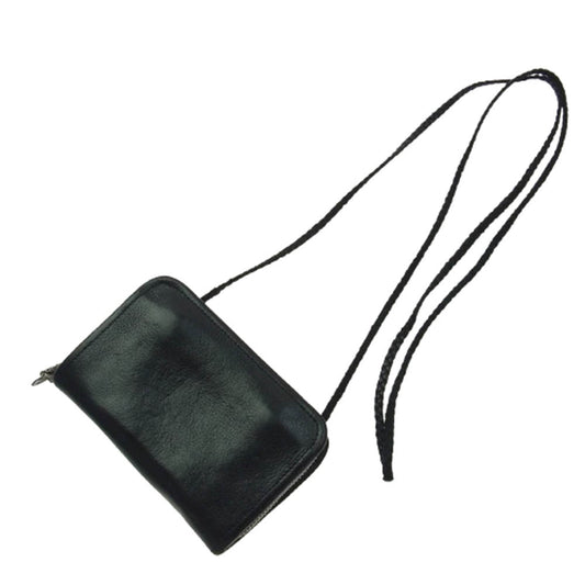 CHROME HEARTS クロムハーツ（原本無） 初期 OLD オールド コノリーレザー ダガージップ ラウンドファスナー レザーブレイド ショルダー ウォレット 財布 ブラック系【中古】