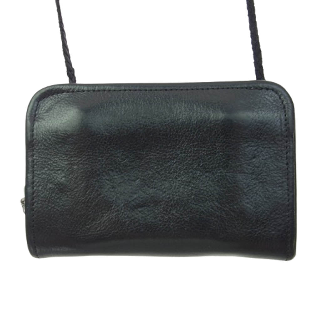 CHROME HEARTS クロムハーツ（原本無） 初期 OLD オールド コノリーレザー ダガージップ ラウンドファスナー レザーブレイド ショルダー ウォレット 財布 ブラック系【中古】