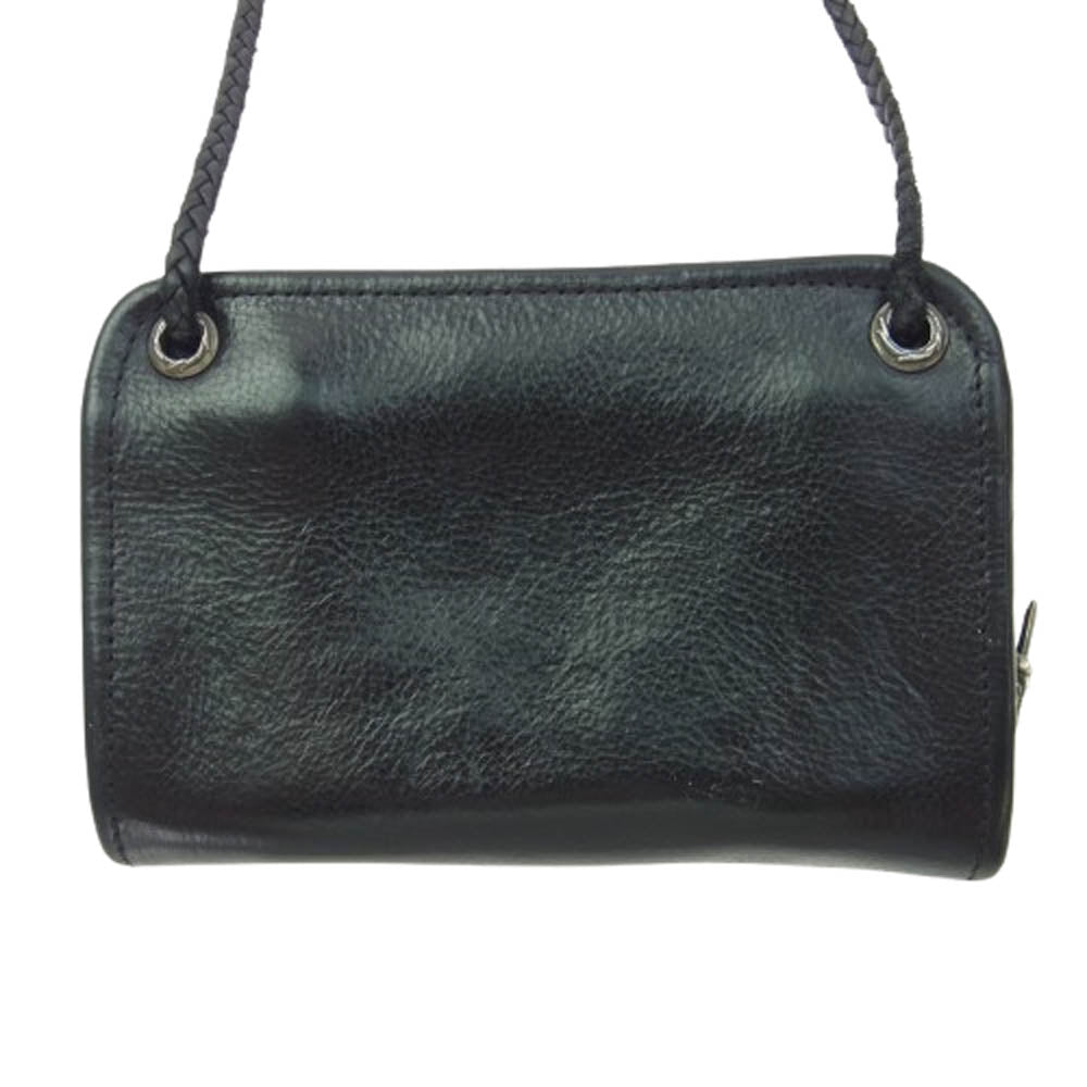 CHROME HEARTS クロムハーツ（原本無） 初期 OLD オールド コノリーレザー ダガージップ ラウンドファスナー レザーブレイド ショルダー ウォレット 財布 ブラック系【中古】