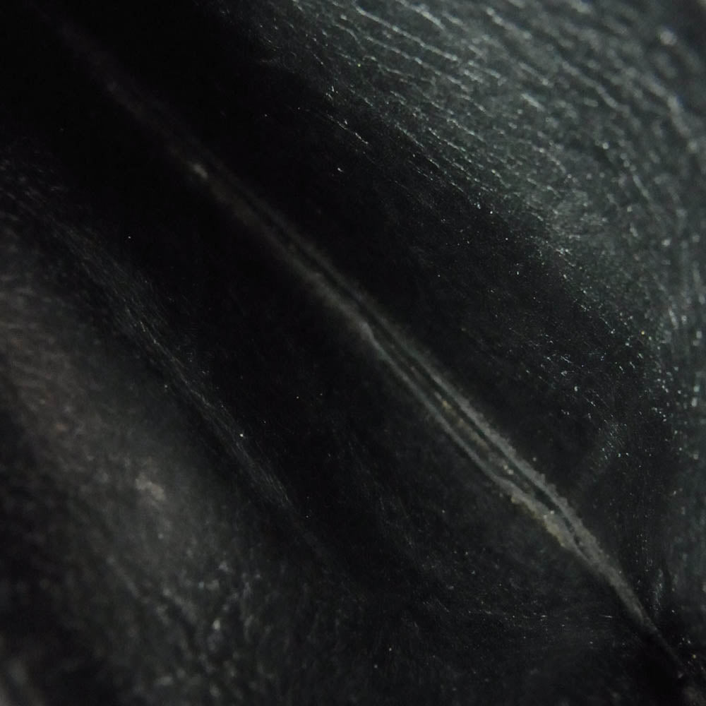 CHROME HEARTS クロムハーツ（原本無） 初期 OLD オールド コノリーレザー ダガージップ ラウンドファスナー レザーブレイド ショルダー ウォレット 財布 ブラック系【中古】