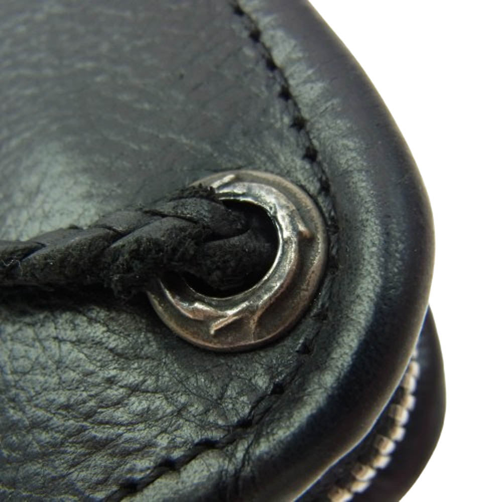 CHROME HEARTS クロムハーツ（原本無） 初期 OLD オールド コノリーレザー ダガージップ ラウンドファスナー レザーブレイド ショルダー ウォレット 財布 ブラック系【中古】