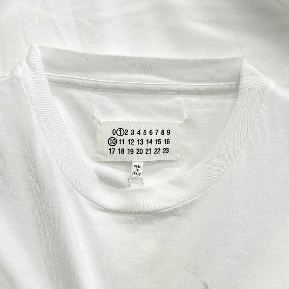 MAISON MARGIELA メゾンマルジェラ 22AW S51GC0516 ナンバリング ロゴ ショートスリーブ シャツ 半袖 Tシャツ ホワイト系 M【極上美品】【中古】