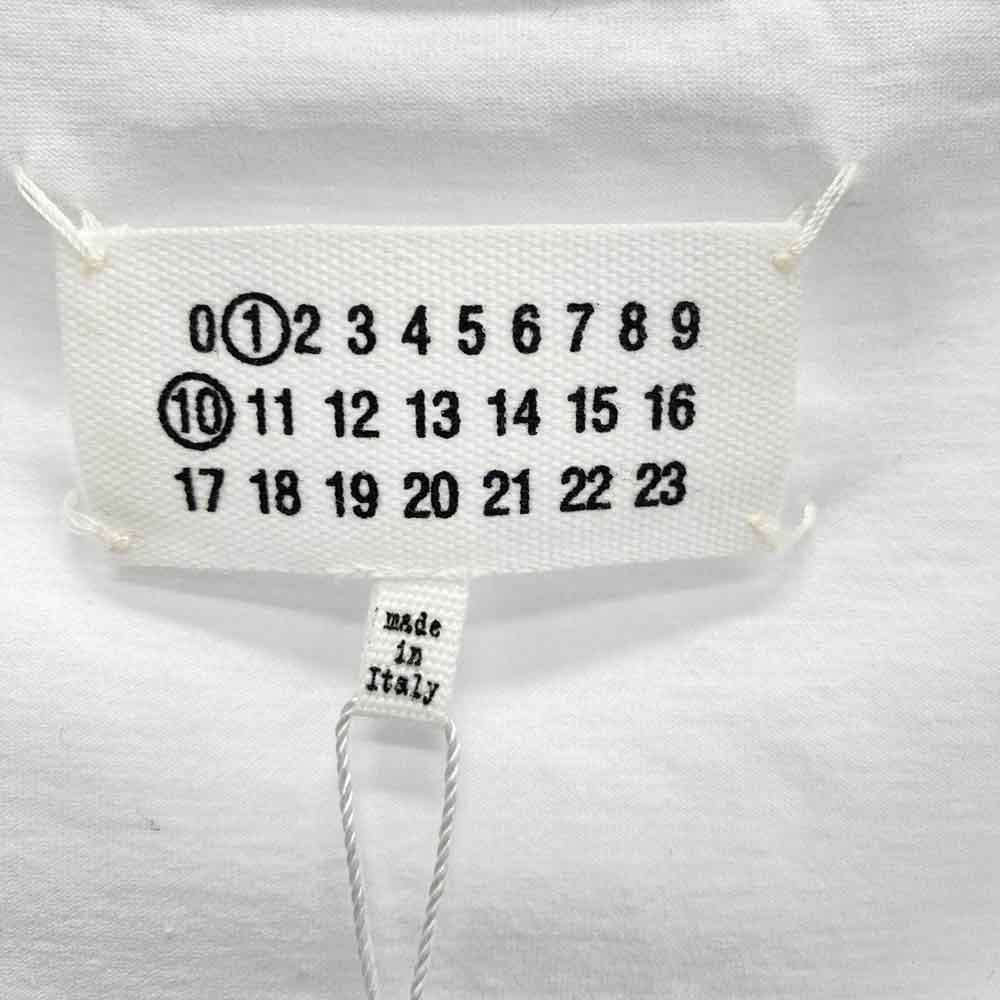 MAISON MARGIELA メゾンマルジェラ 22AW S51GC0516 ナンバリング ロゴ ショートスリーブ シャツ 半袖 Tシャツ ホワイト系 M【極上美品】【中古】