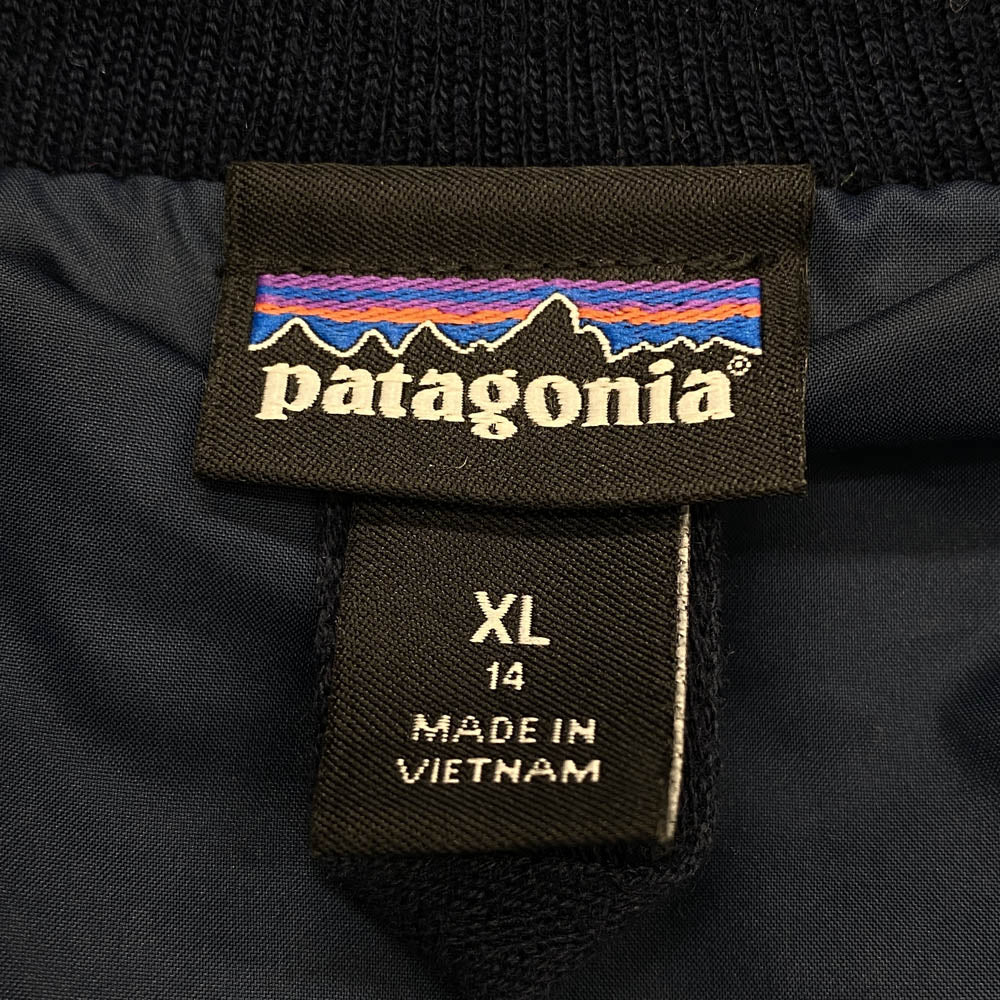patagonia パタゴニア 19AW 65415 19年製 Ks Retro-X Bomber Jkt キッズ 子供用 レトロX ボマー ジャケット フリース ネイビー系 キッズXL-14【中古】