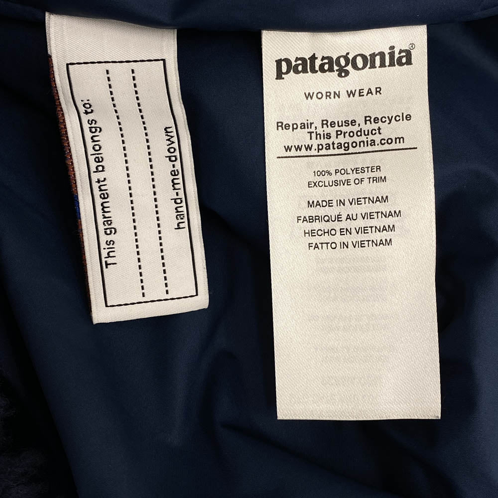 patagonia パタゴニア 19AW 65415 19年製 Ks Retro-X Bomber Jkt キッズ 子供用 レトロX ボマー ジャケット フリース ネイビー系 キッズXL-14【中古】