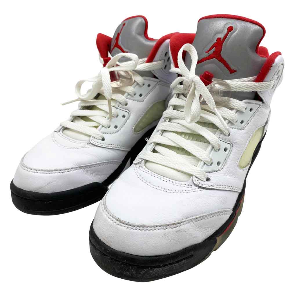 NIKE ナイキ 440888-102 GS Air Jordan 5 Retro Fire Red GS エアジョーダン5 レトロ スニーカー ホワイト系 25cm【中古】