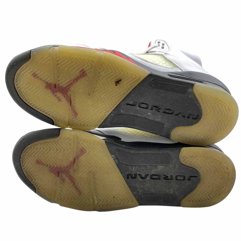 NIKE ナイキ 440888-102 GS Air Jordan 5 Retro Fire Red GS エアジョーダン5 レトロ スニーカー ホワイト系 25cm【中古】