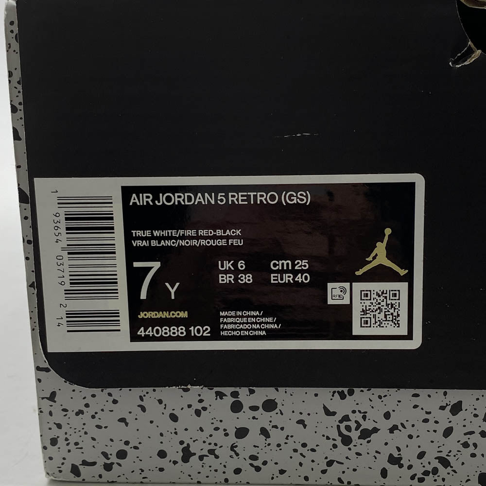 NIKE ナイキ 440888-102 GS Air Jordan 5 Retro Fire Red GS エアジョーダン5 レトロ スニーカー ホワイト系 25cm【中古】