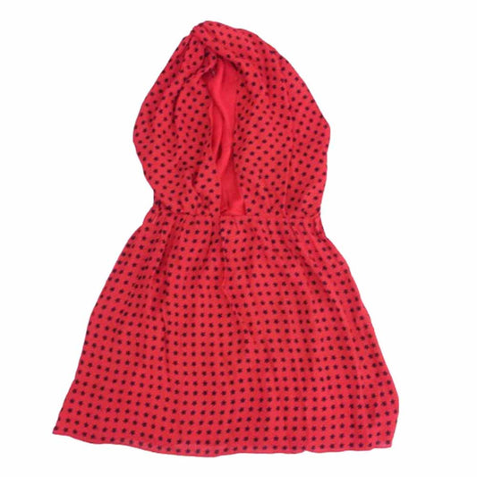 SAINT LAURENT サンローラン 548301 Y752U 総柄 スター ノースリーブ ホルターネック ワンピース トップス レッド系 38【中古】