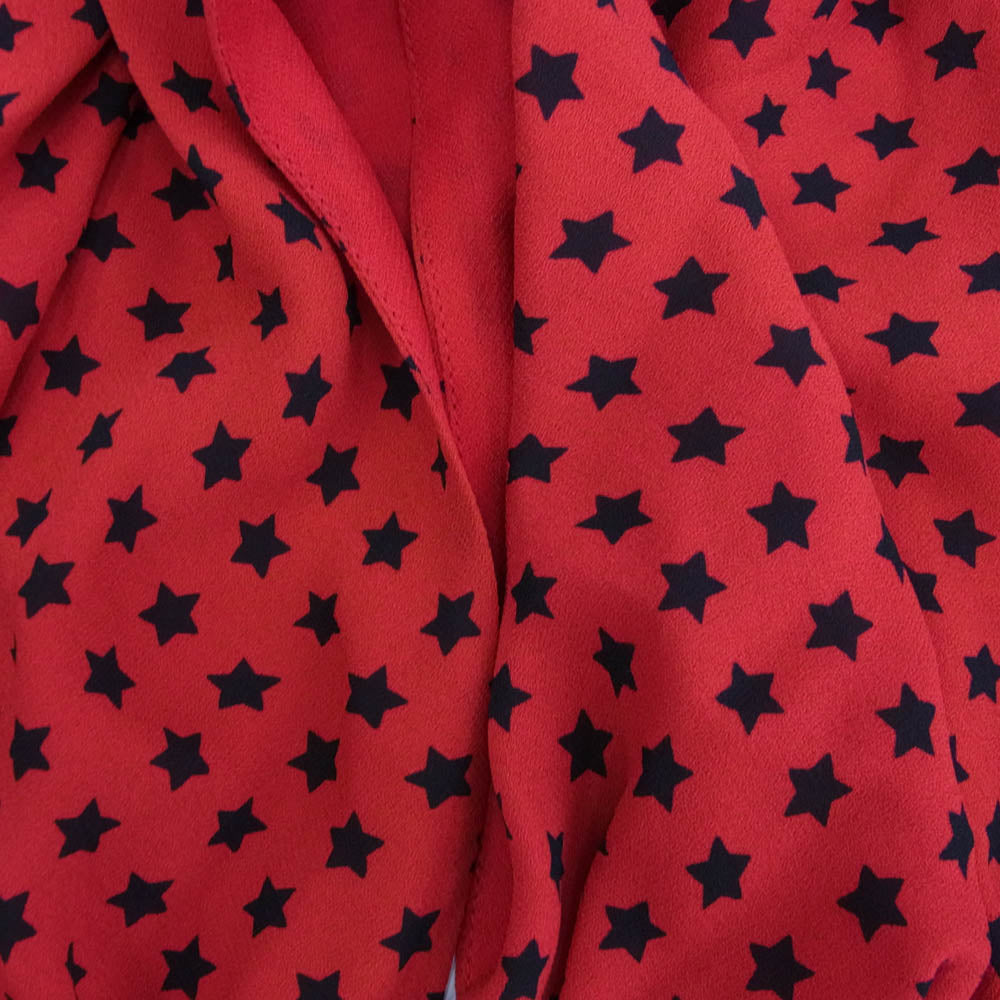 SAINT LAURENT サンローラン 548301 Y752U 総柄 スター ノースリーブ ホルターネック ワンピース トップス レッド系 38【中古】