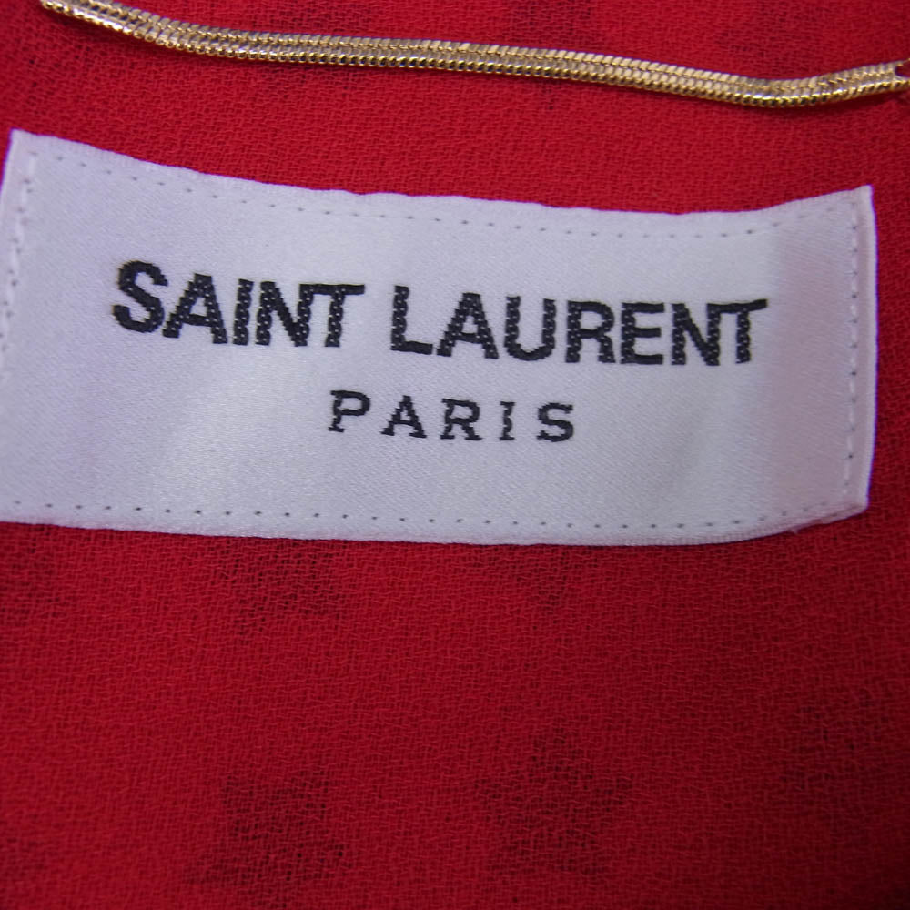 SAINT LAURENT サンローラン 548301 Y752U 総柄 スター ノースリーブ ホルターネック ワンピース トップス レッド系 38【中古】