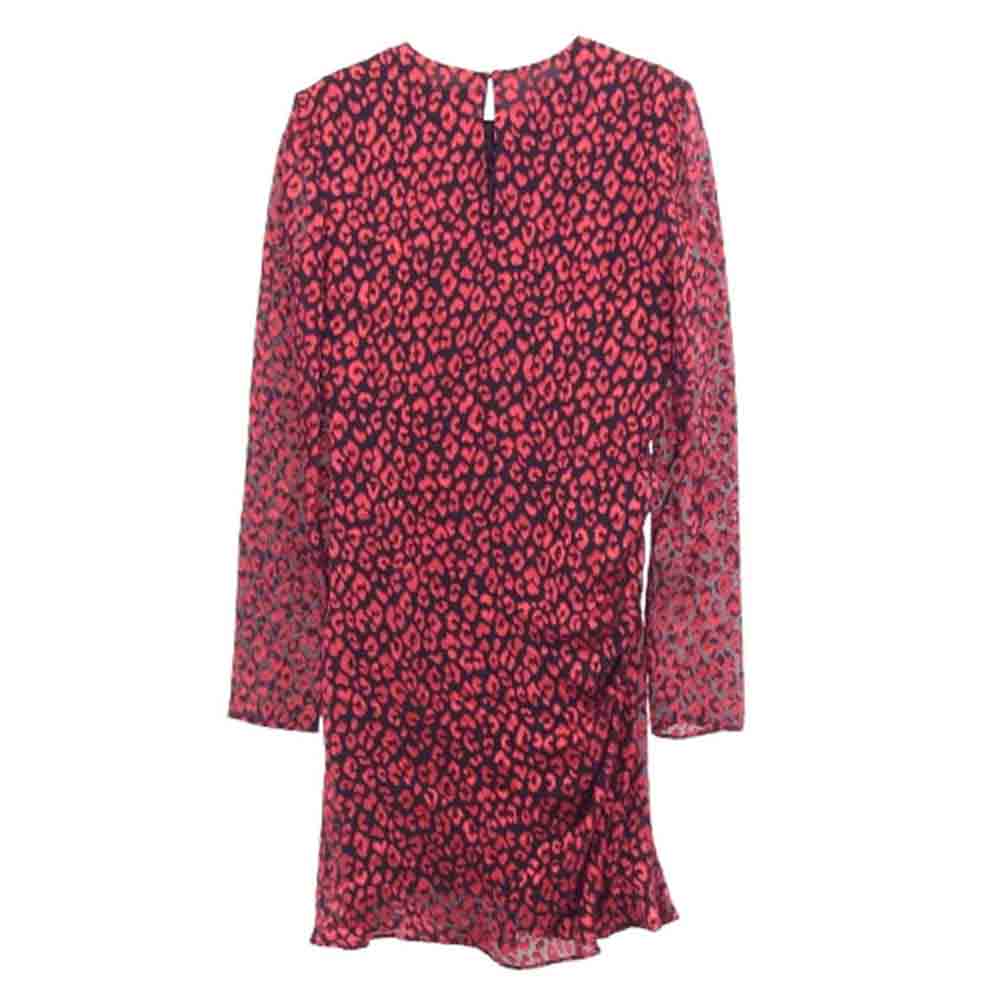 SAINT LAURENT サンローラン 529399 Y854T レオパード ワンピース ブラック系 レッド系 34【中古】