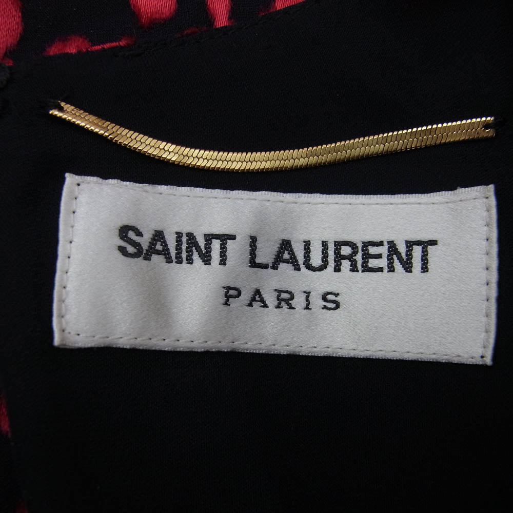 SAINT LAURENT サンローラン 529399 Y854T レオパード ワンピース ブラック系 レッド系 34【中古】
