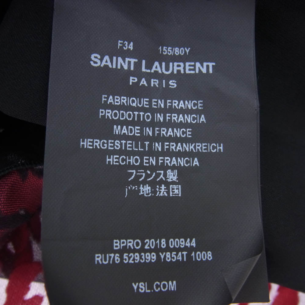 SAINT LAURENT サンローラン 529399 Y854T レオパード ワンピース ブラック系 レッド系 34【中古】