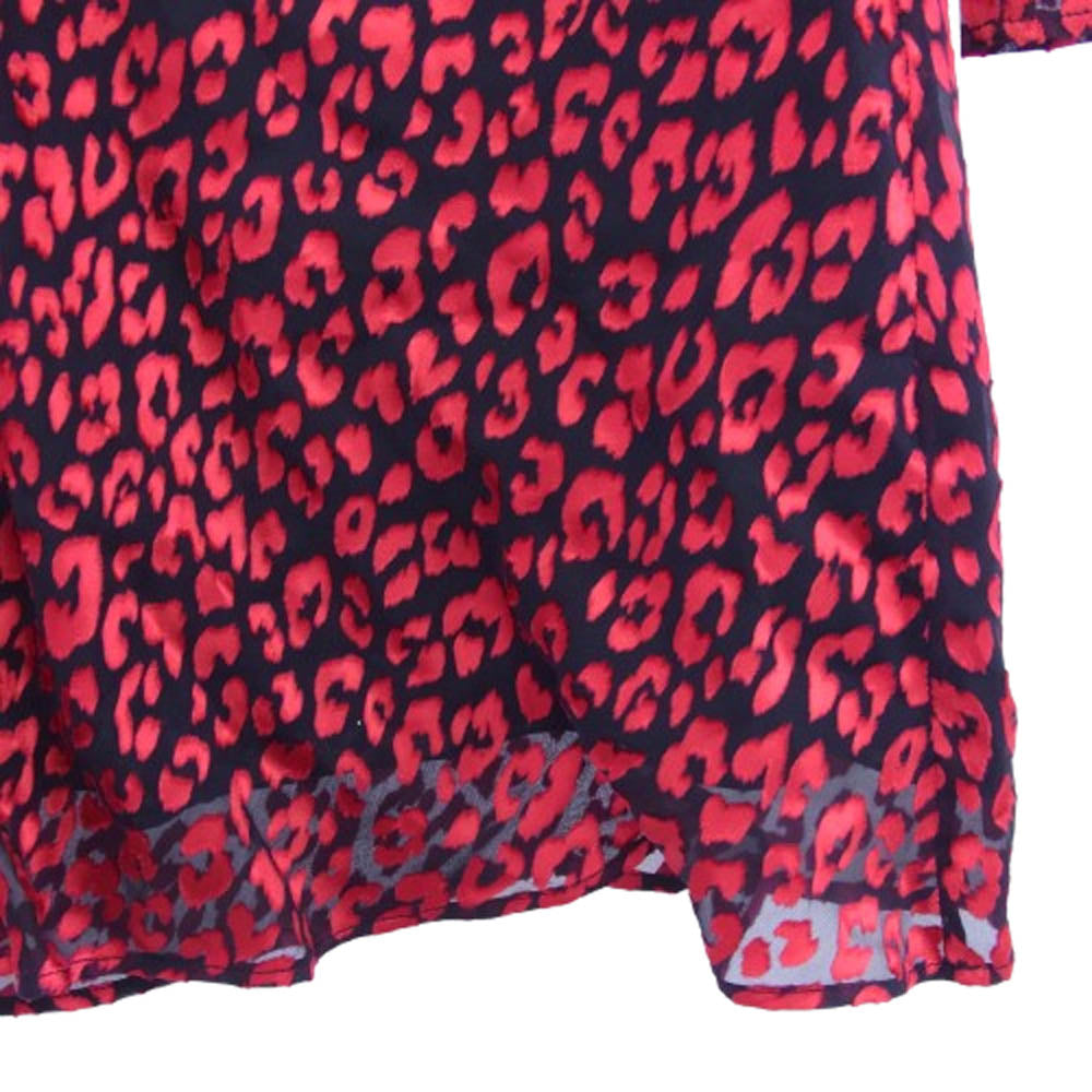 SAINT LAURENT サンローラン 529399 Y854T レオパード ワンピース ブラック系 レッド系 34【中古】