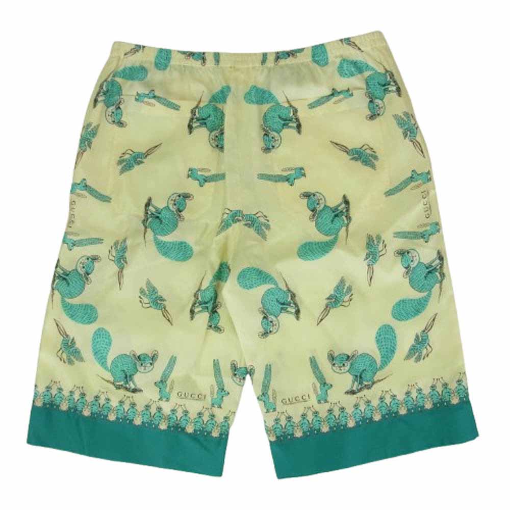 GUCCI グッチ 653403 ZAGWX Freya Hartas Edition Silk Shorts シルク ショーツ ハーフパンツ イエロー系 44【中古】