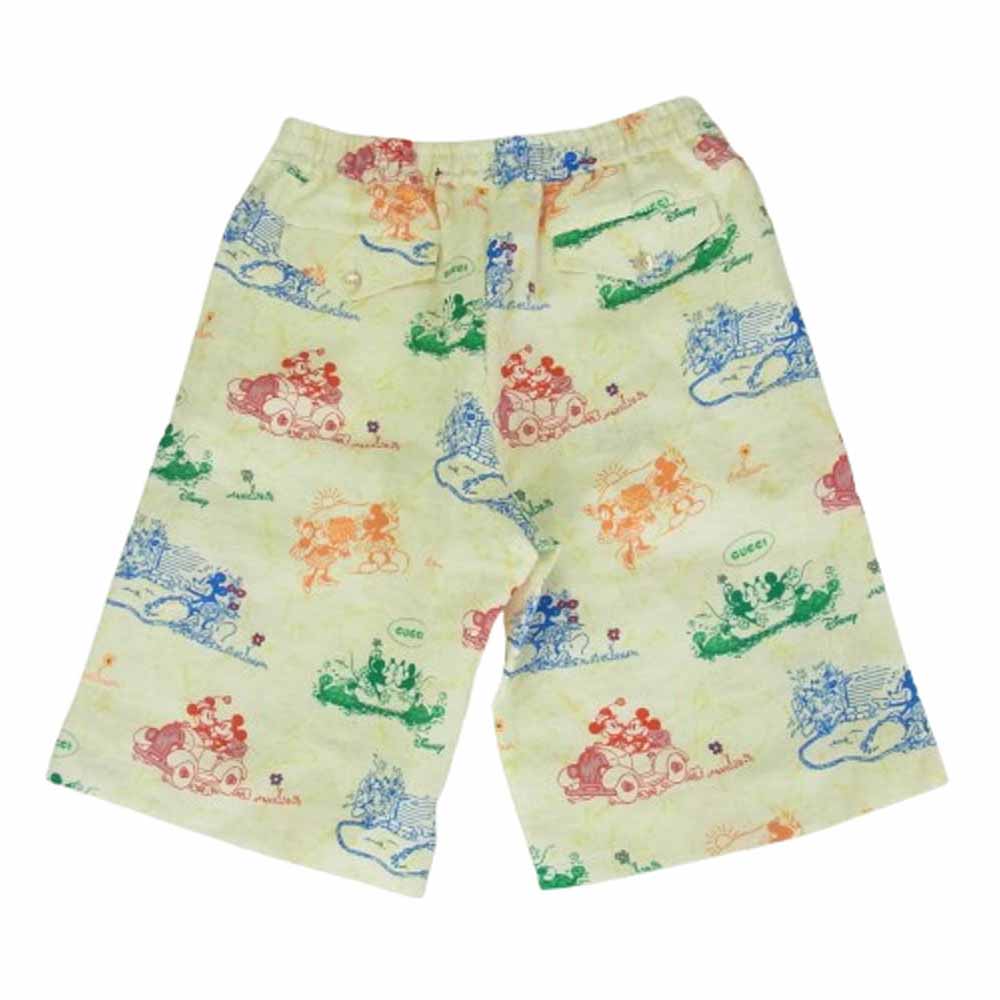 GUCCI グッチ 604046 ZADJG Disney ディズニー 総柄 ショーツ ハーフパンツ ホワイト系 イエロー系 48【極上美品】【中古】