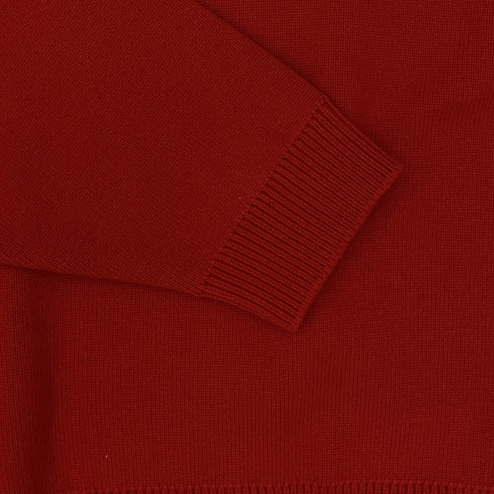 BALENCIAGA バレンシアガ 19AW 594732 T4097 ロゴ刺繍 Vネック ニット レッド系 S【極上美品】【中古】