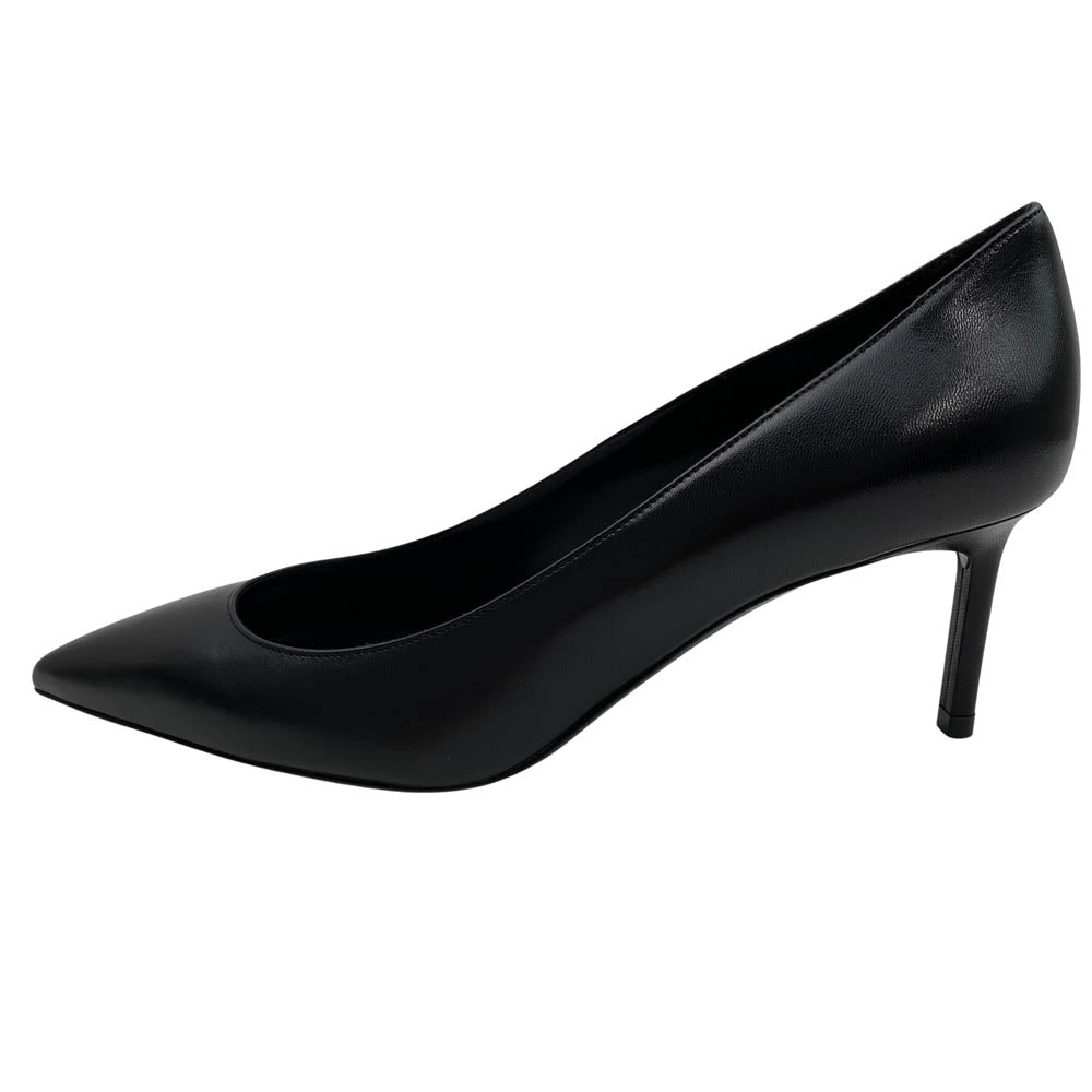 SAINT LAURENT サンローラン 480093 ポインテッドトゥ レザー ヒール パンプス ブラック系 37【美品】【中古】