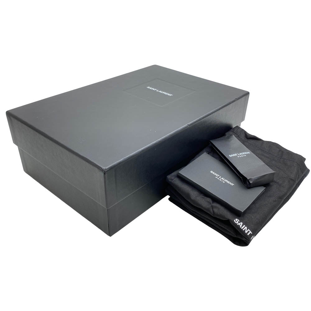 SAINT LAURENT サンローラン 480093 ポインテッドトゥ レザー ヒール パンプス ブラック系 37【美品】【中古】