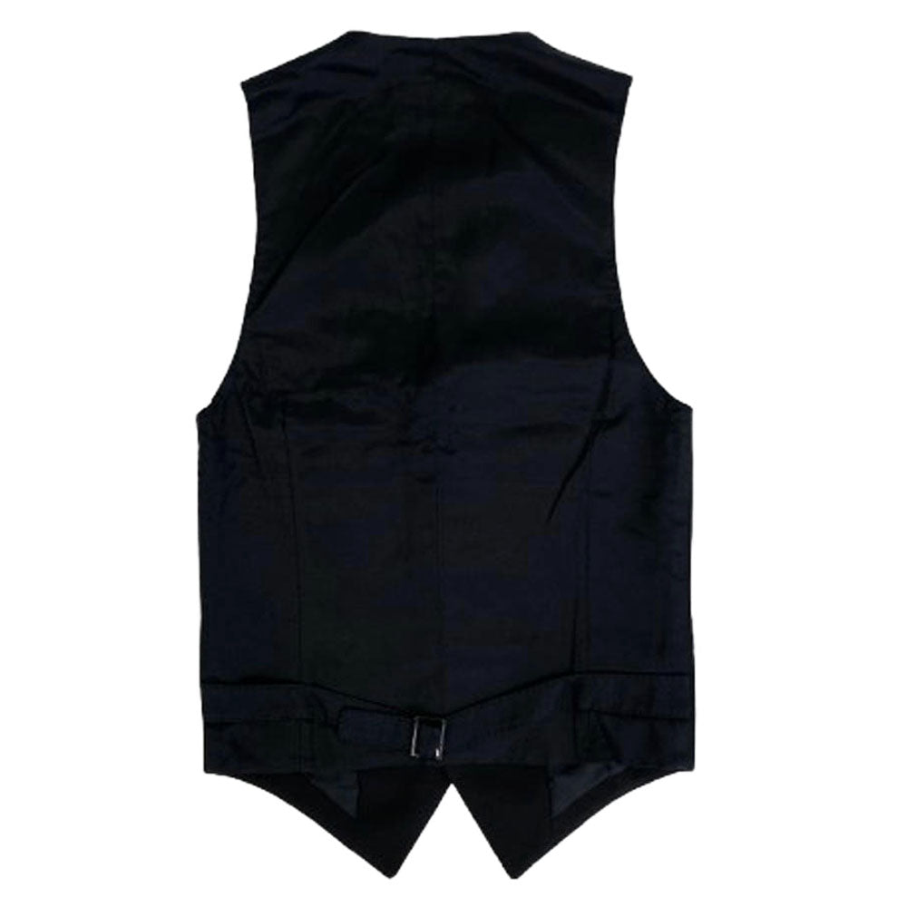 SAINT LAURENT サンローラン 370568 Y639H エディ期 裏地シルク100% ウールギャバジン クラシック ベスト ブラック系 42【極上美品】【中古】