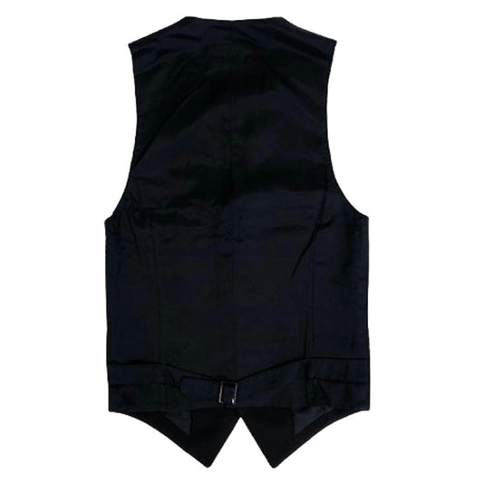 SAINT LAURENT サンローラン 370568 Y639H エディ期 裏地シルク100% ウールギャバジン クラシック ベスト ブラック系 42【極上美品】【中古】