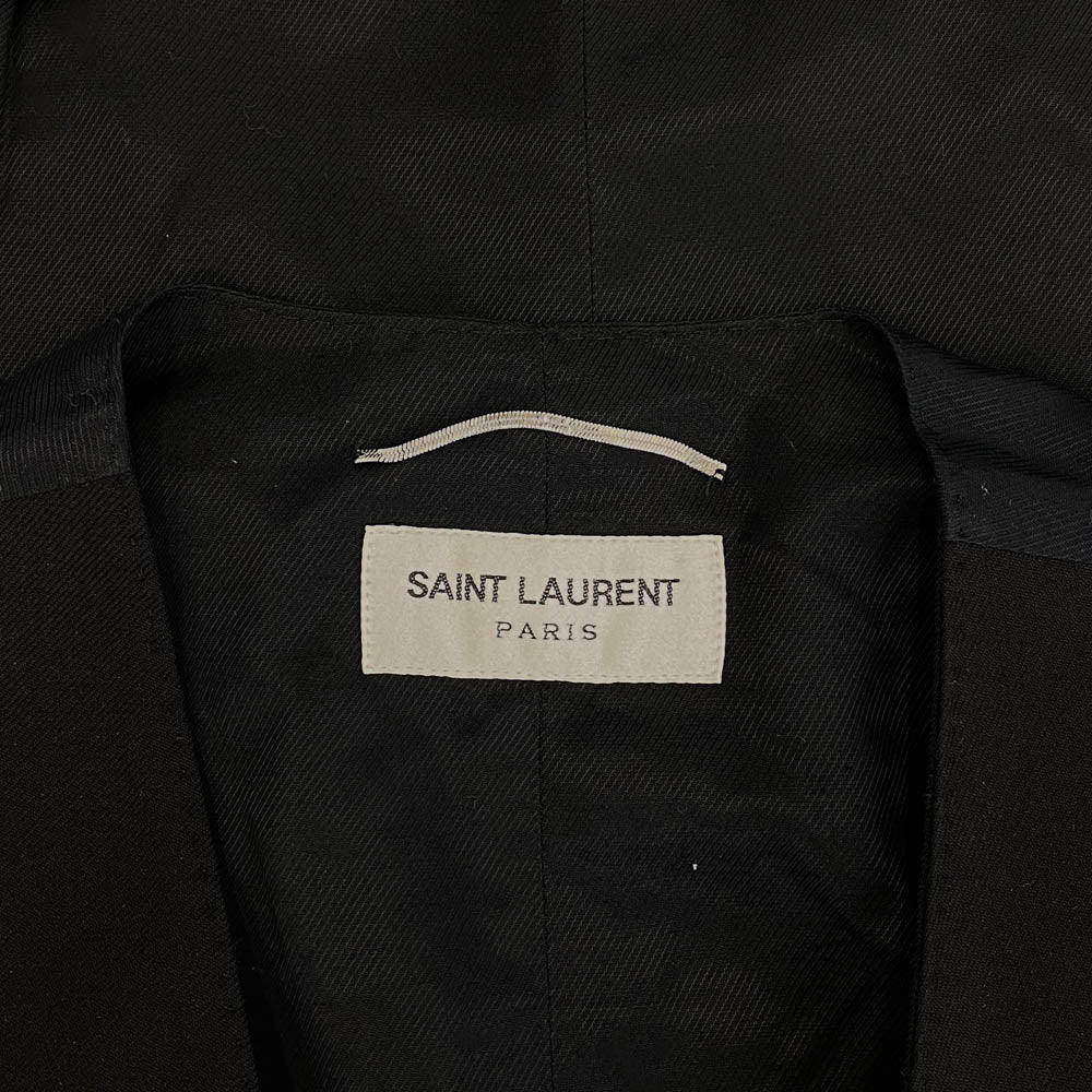 SAINT LAURENT サンローラン 370568 Y639H エディ期 裏地シルク100% ウールギャバジン クラシック ベスト ブラック系 42【極上美品】【中古】