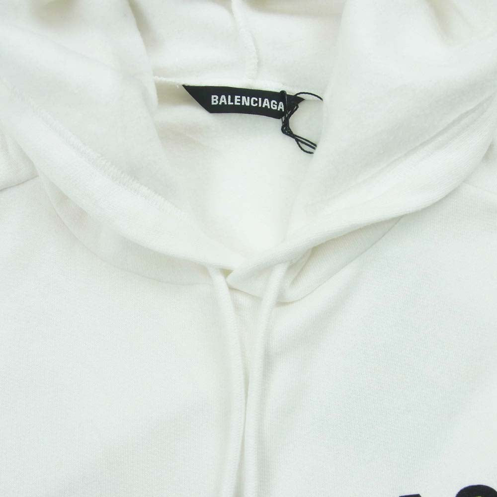 BALENCIAGA バレンシアガ 641679 TJVI6 LANGUAGE ランゲージプリント プルオーバー パーカー ポルトガル製 ホワイト系 XXS【美品】【中古】