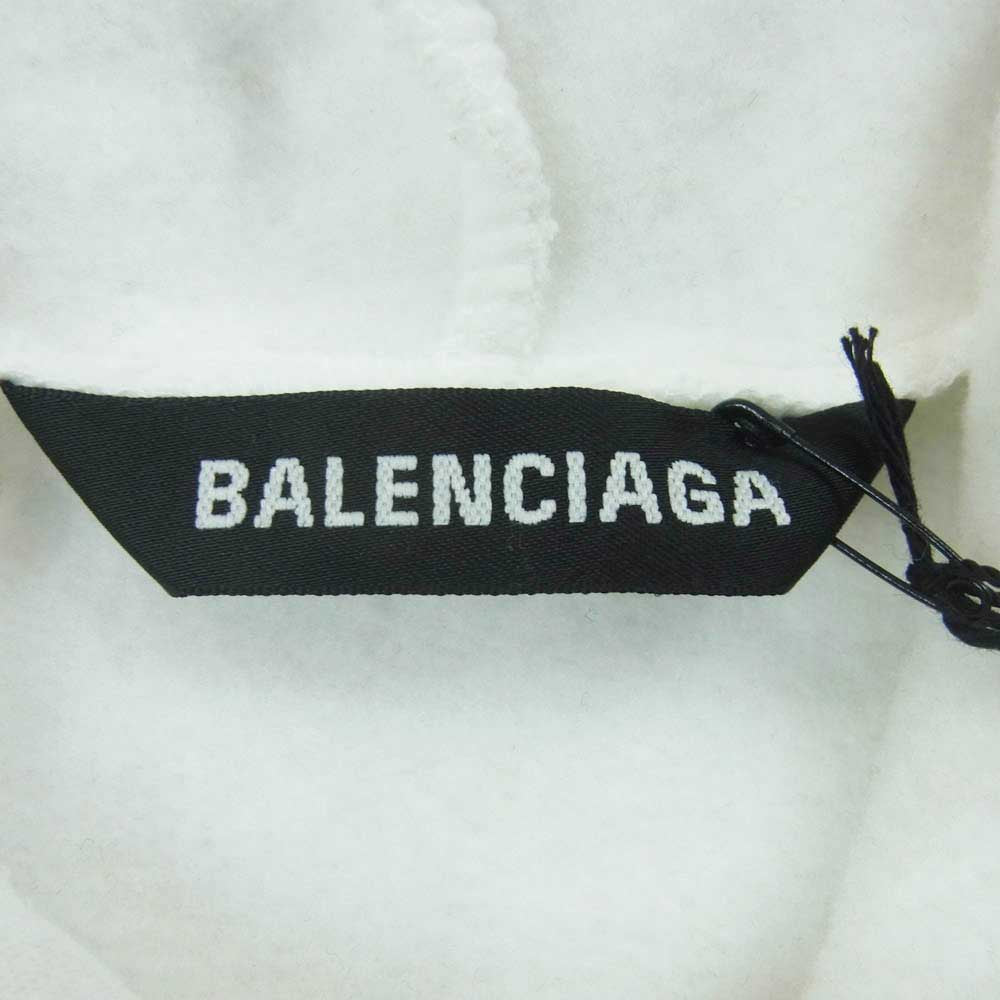 BALENCIAGA バレンシアガ 641679 TJVI6 LANGUAGE ランゲージプリント プルオーバー パーカー ポルトガル製 ホワイト系 XXS【美品】【中古】