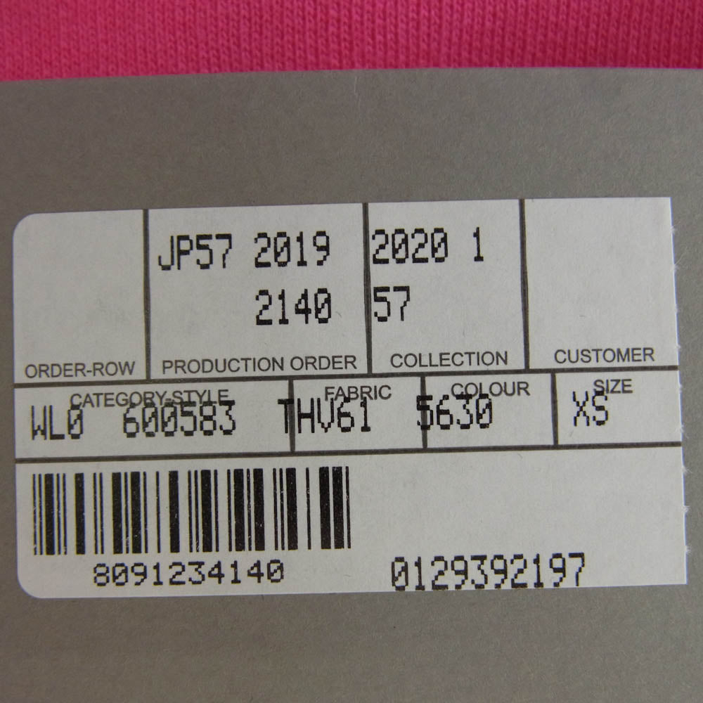 BALENCIAGA バレンシアガ 600583 THV61 ボンジュール ロゴプリント パーカー ピンク系 XS【極上美品】【中古】