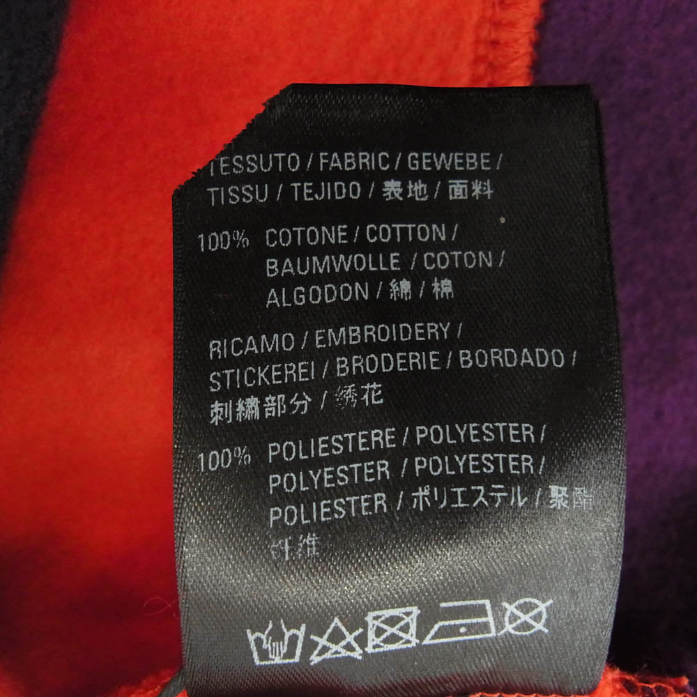 BALENCIAGA バレンシアガ 583138 TFV39 ロゴ刺繍 ボーダー ハーフジップ スウェット レッド系 M【極上美品】【中古】